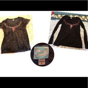 2 Cowgirl Hardware Black Deer Top Bundle